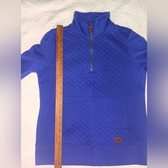 L.L. Bean quarter zip quilted pullover Blue XS Petite - Picture 4 of 8